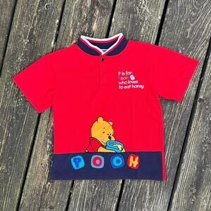 Vintage 90s disney winnie the pooh 100 acre collection kids embroidered shirt